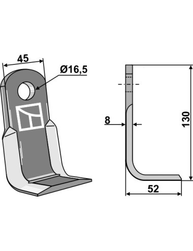 Couteau équerre