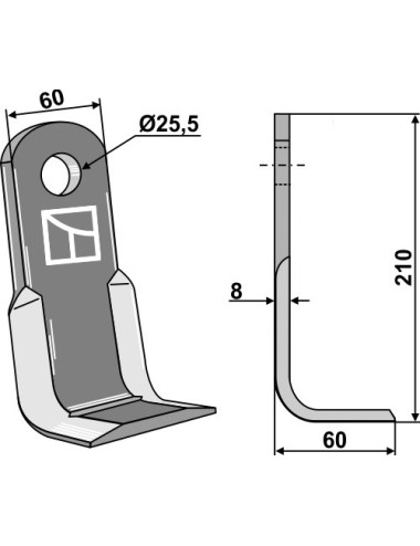 Couteau équerre