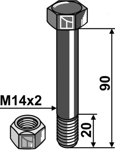 Boulon avec écrou à...