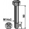 Boulon avec écrou à freinage interne - M14x2 - 12.9