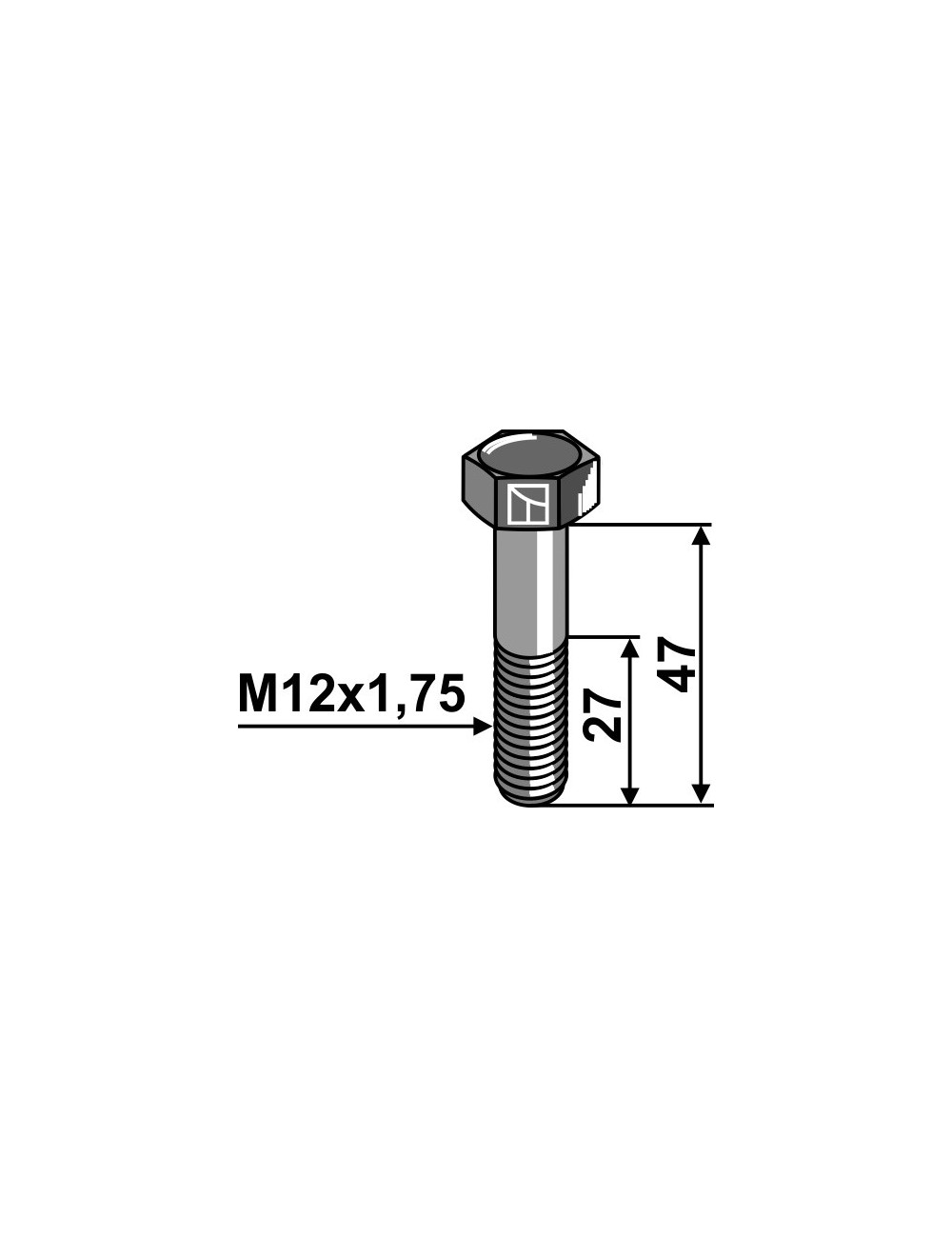 Boulon - M12x1,75 - 10.9