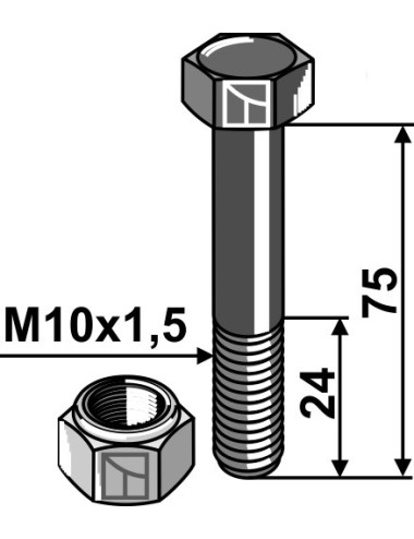Boulon avec écrou à...