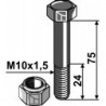 Boulon avec écrou à freinage interne - M10x1,5 - 12.9