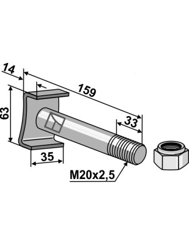 Boulon avec écrou à freinage interne - 10.9