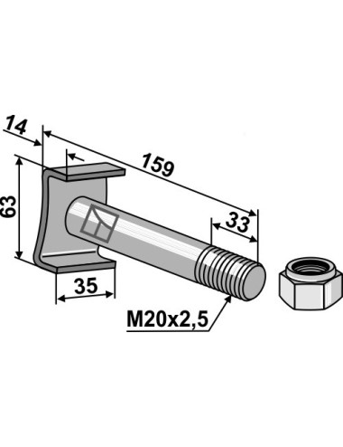 Boulon avec écrou à...