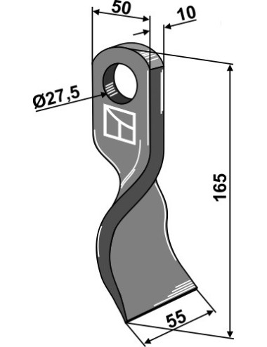 Couteau torsadé