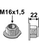 Écrou à embase à freinage interne - Polystop M16x1,5 - 10.9