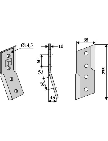 Couteau pour fossoyeuse