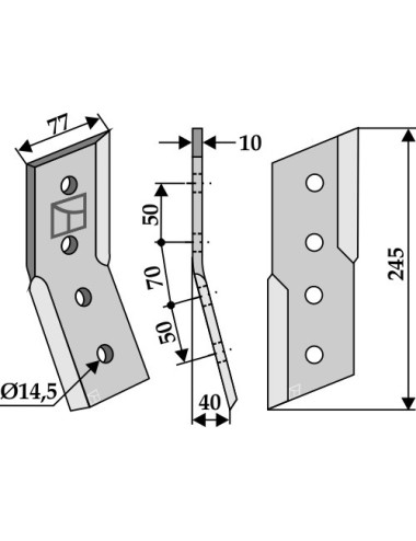 Couteau pour fossoyeuse