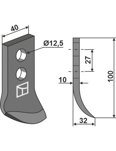 Couteau pour fossoyeuse