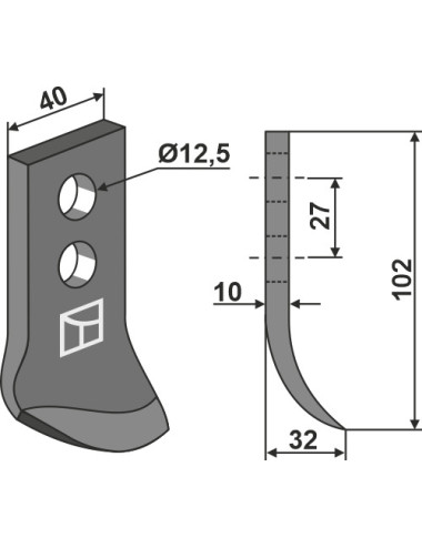 Couteau pour fossoyeuse