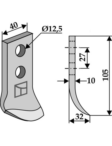 Couteau pour fossoyeuse