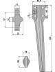 Dent pour herses rotatives, modèle gauche
