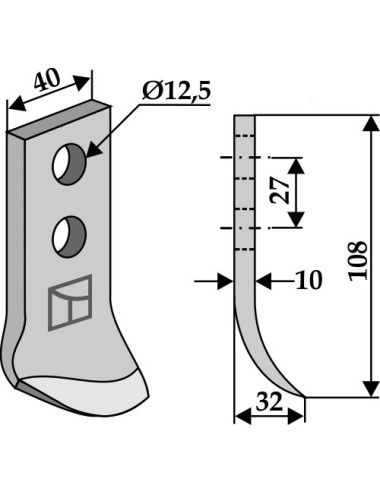 Couteau pour fossoyeuse