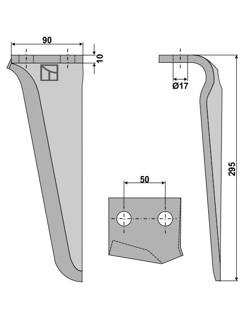 Dent pour herses rotatives, modèle gauche