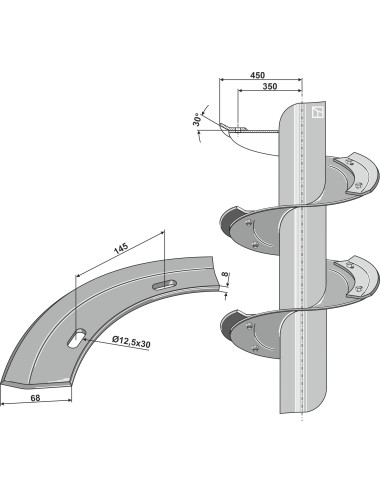 Segment limace - modèle droit