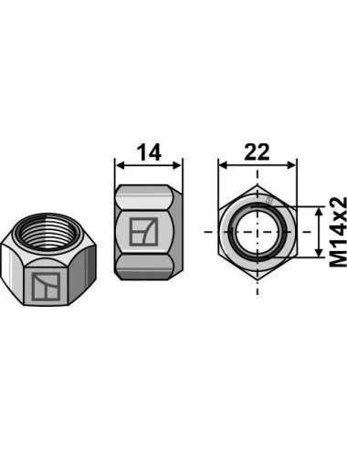 Écrou tout-métal avec...