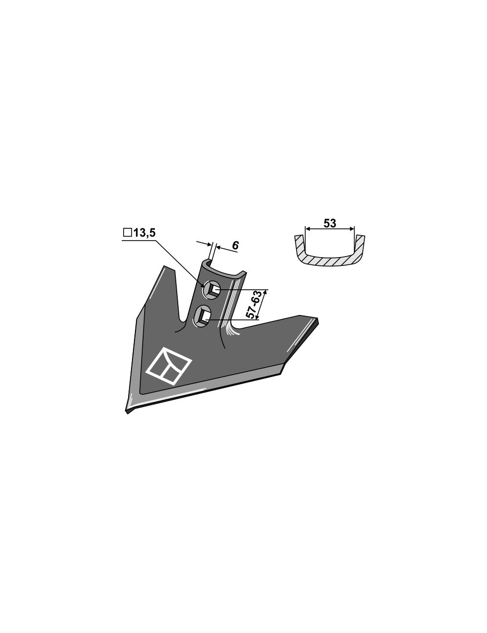 Soc triangulaire 200 x 6