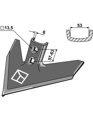 Soc triangulaire 254 x 6