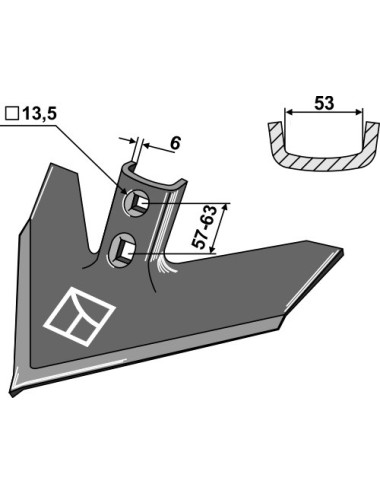 Soc triangulaire 305 x 6