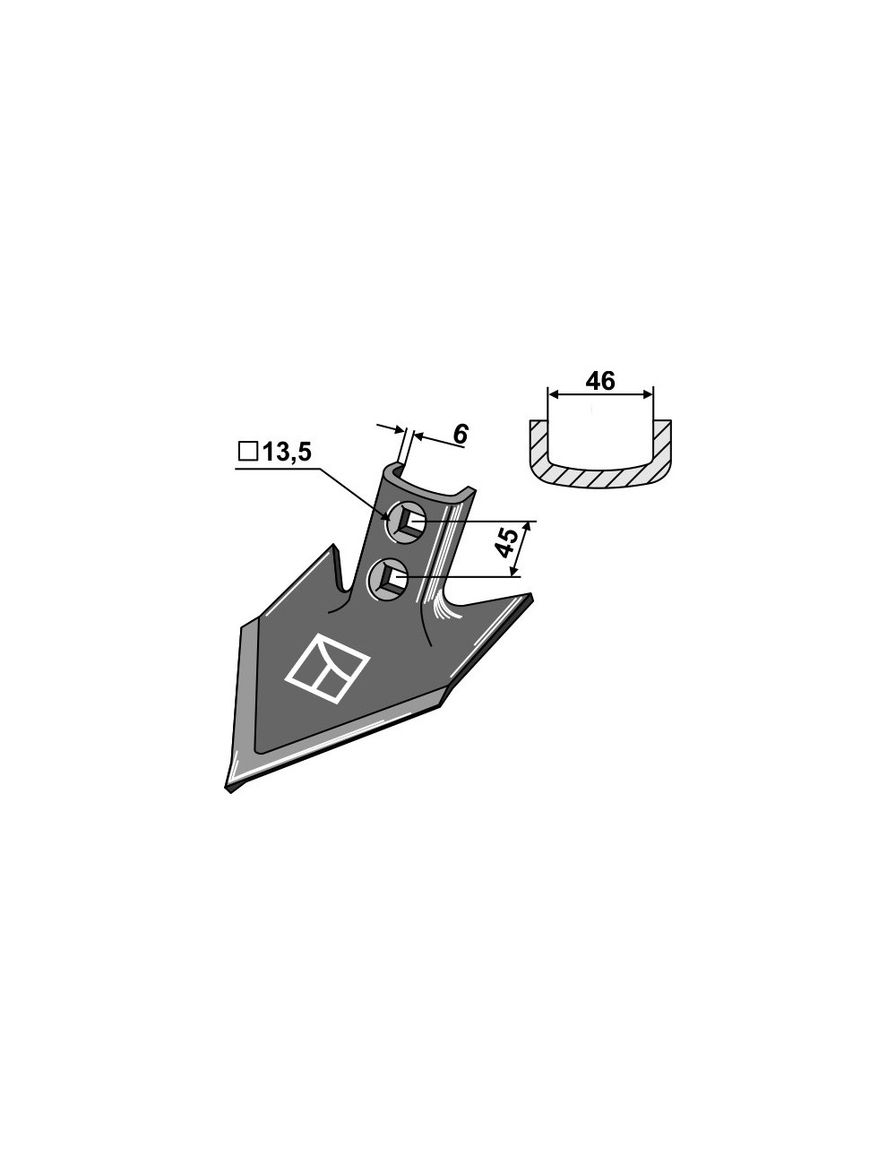 Soc triangulaire 100 x 6