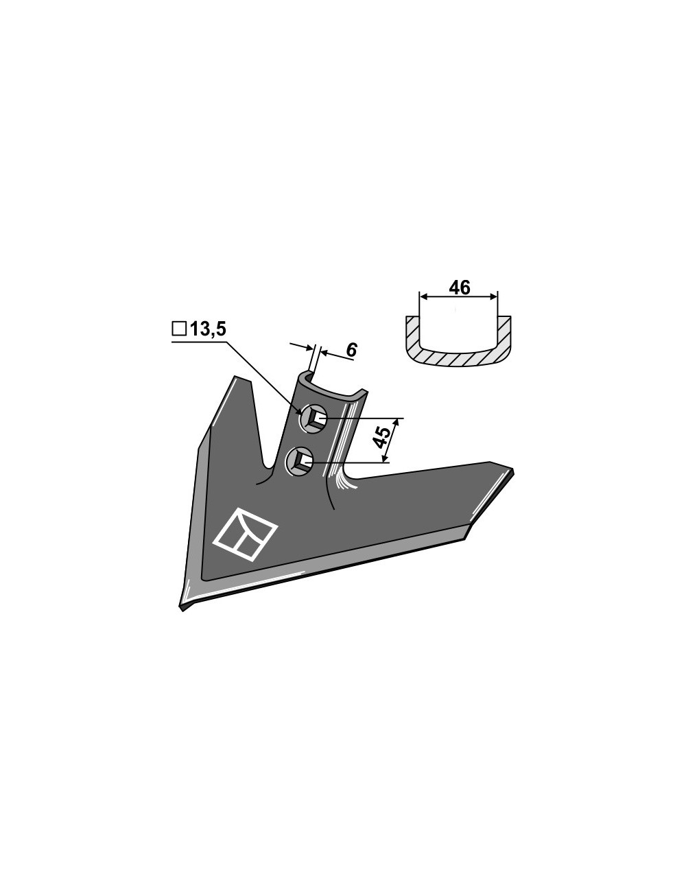 Soc triangulaire 254 x 6