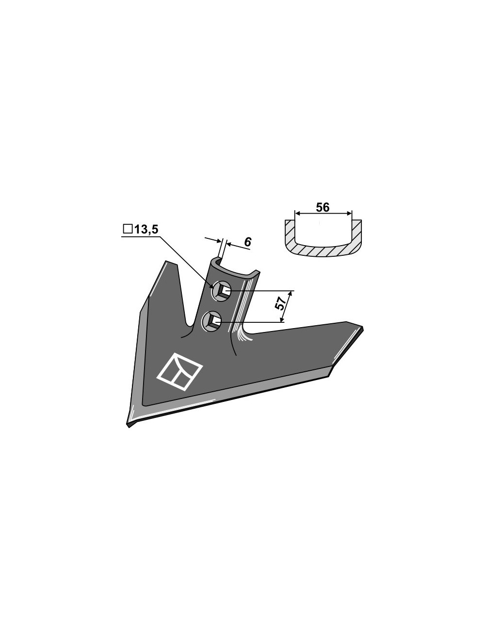 Soc triangulaire 250 x 6