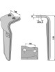 Dent pour herses rotatives, modèle gauche