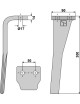 Dent pour herses rotatives, modèle droit