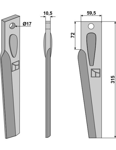 Dent pour herses rotatives,...