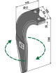 Dent pour herses rotatives, modèle droit