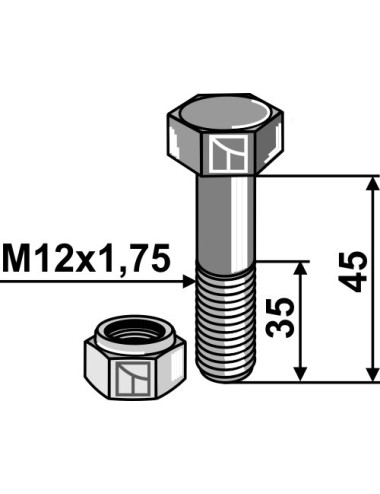 Boulon avec écrou à...