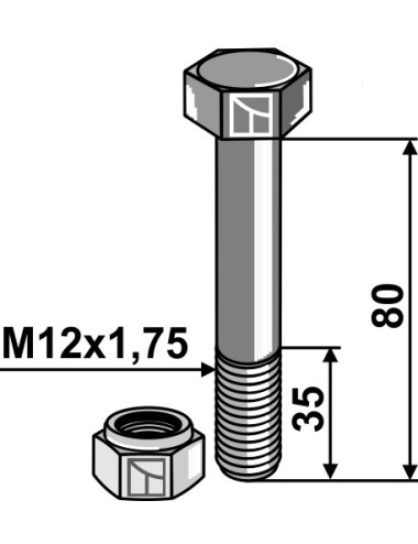 Boulon avec écrou à...