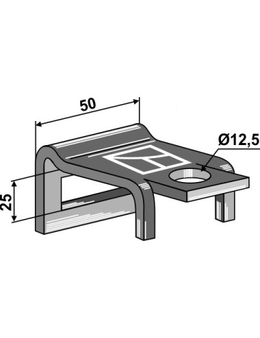 Bride de fixation pour dent 32 x 10