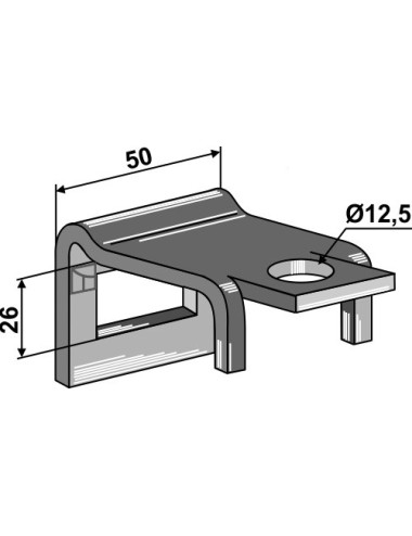 Bride de fixation pour dent 32 x 12