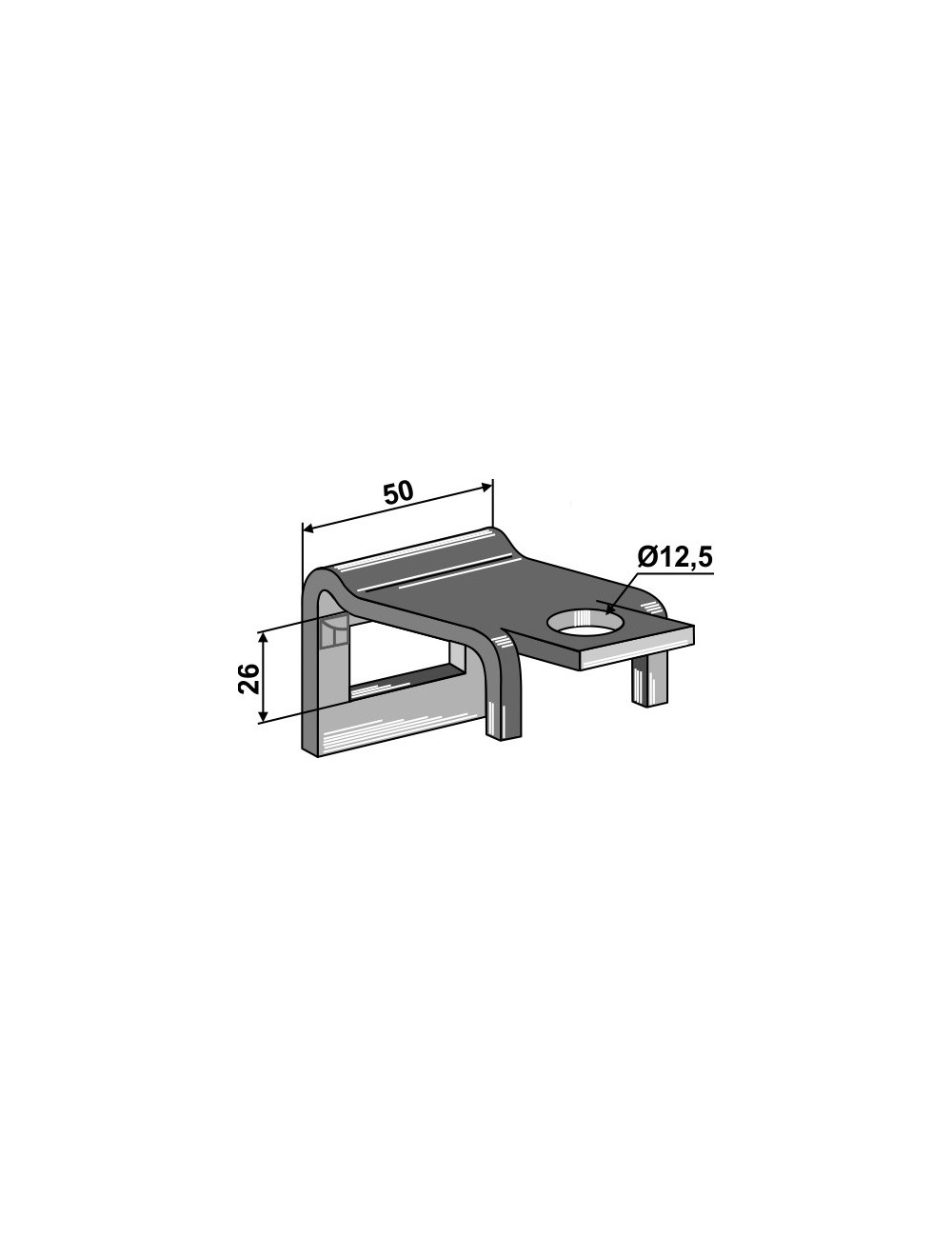 Bride de fixation pour dent 32 x 12