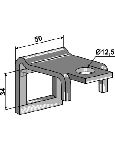 Bride de fixation pour dent 32 x 10 avec renfort double spire 32 x 10