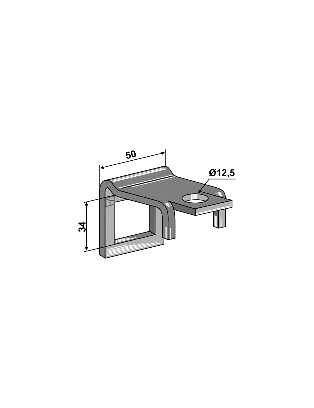 Bride de fixation pour dent 32 x 10 avec renfort double spire 32 x 10