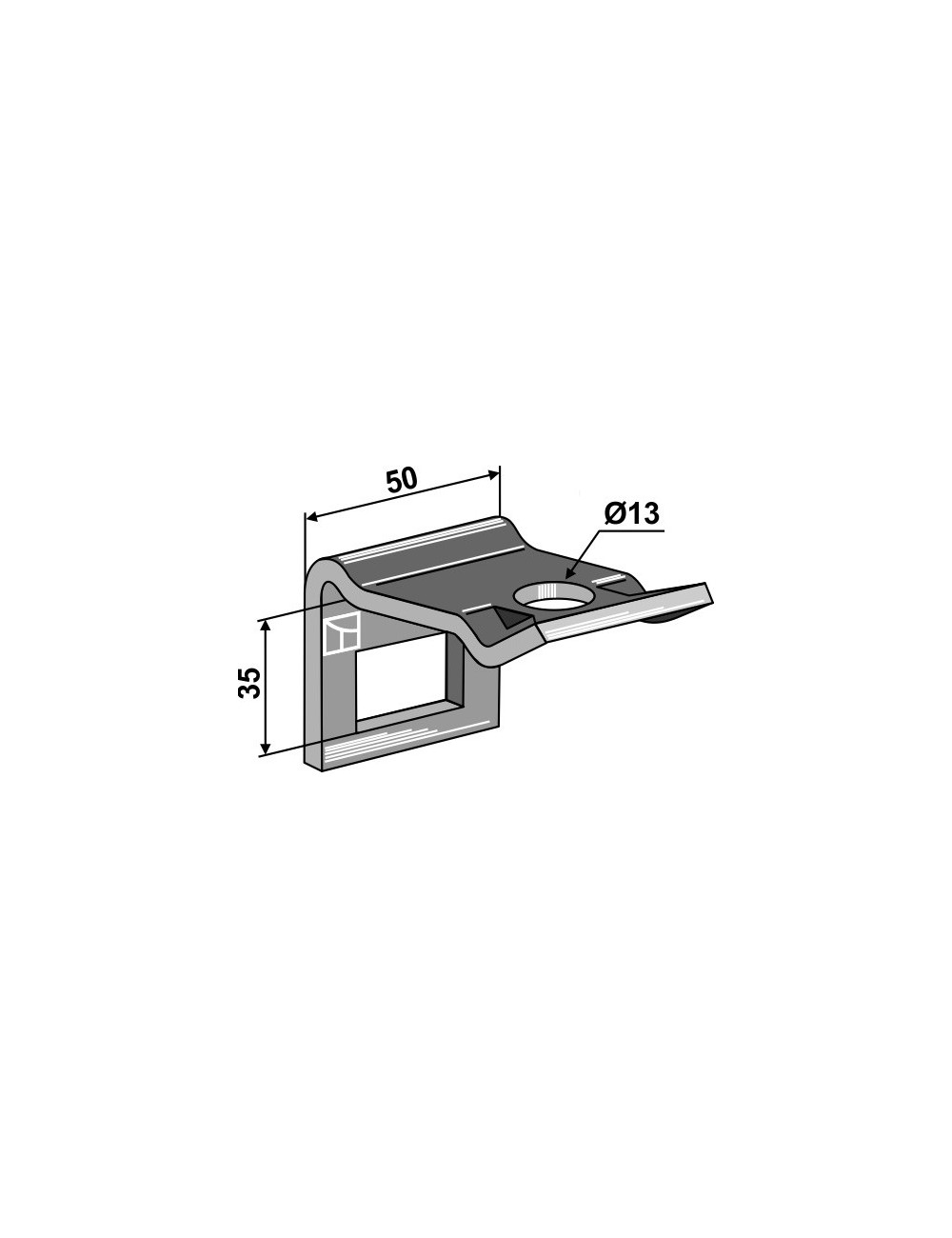 Brides de fixation pour dent 32 x 10 avec renfort double spire 32 x 10