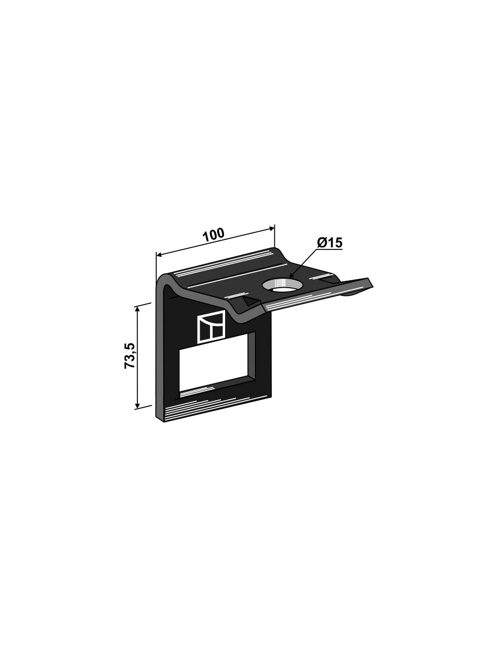 Bride de fixation pour dent 70 x 12