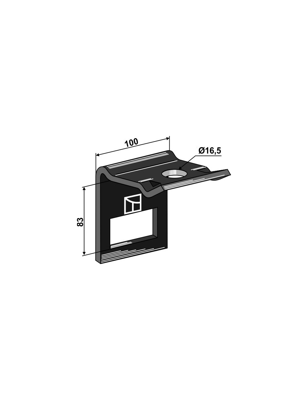 Bride de fixation pour dent 70 x 12