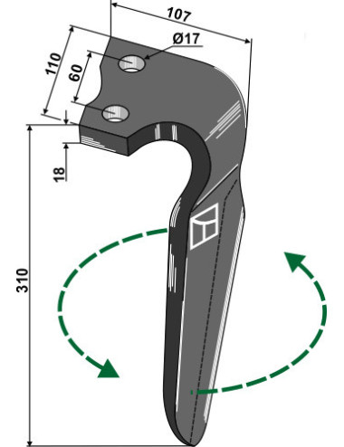 Dent pour herses rotatives,...