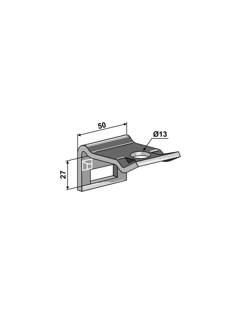 Bride de fixation pour dent 32 x 12