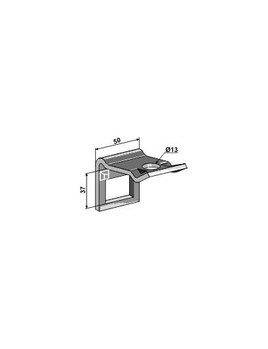 Bride de fixation pour dent 32 x 12 avec renfort double spire 32 x 10