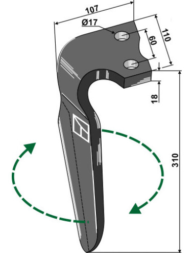 Dent pour herses rotatives,...