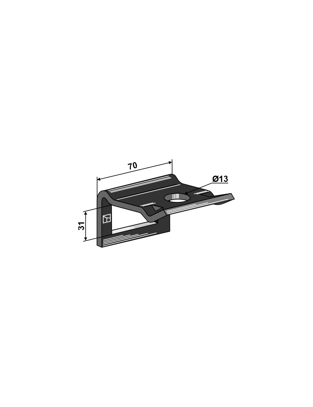 Bride de fixation pour dent 40 x 20