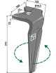 Dent pour herses rotatives, modèle gauche