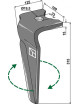 Dent pour herse rotative, modèle droit