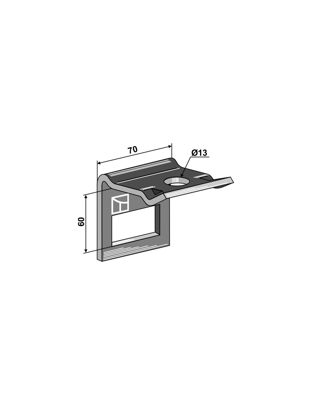 Bride de fixation pour dent 45 x 10