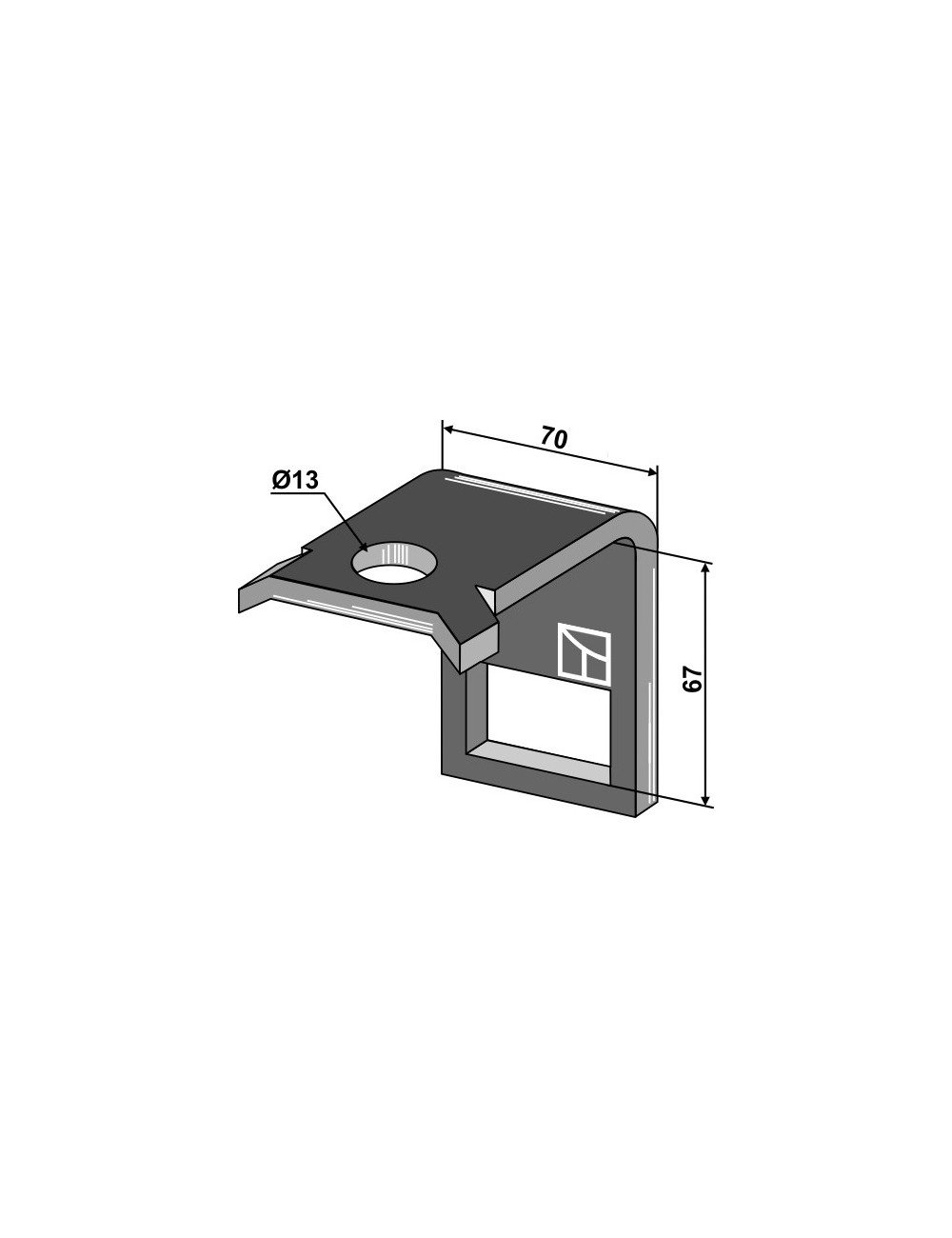 Bride de fixation pour dent 45 x 10